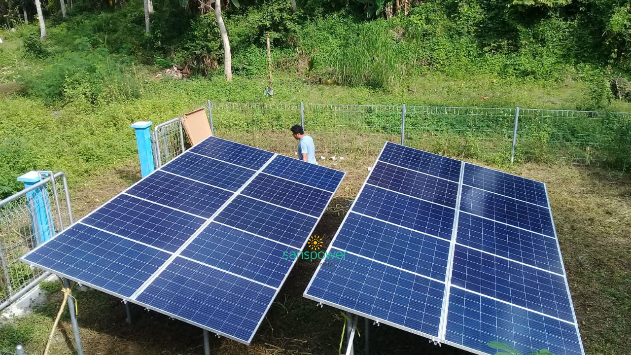 pompa air tenaga surya sanspower aceh timur 2019
